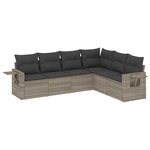 vidaXL Salon de jardin 6 Pièces avec coussins gris clair résine tressée