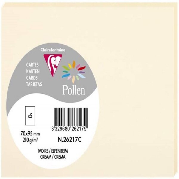 Lot de 5 Cartes Pollen 70x95 ivoire - Clairefontaine