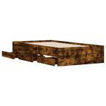 vidaXL Cadre de lit et tiroirs chêne fumé 90x200 cm bois d'ingénierie
