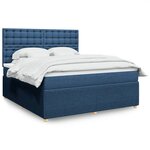 vidaXL Sommier à lattes de lit avec matelas Bleu 180x200 cm Tissu