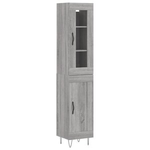 vidaXL Buffet haut Sonoma gris 34 5x34x180 cm Bois d'ingénierie