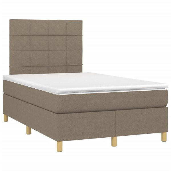 vidaXL Sommier à lattes de lit avec matelas taupe 120x190 cm tissu