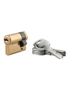 THIRARD - Demi-cylindre de serrure Trafic 6 30x10mm anti-arrachement anti-perçage laiton 5 clés - THIRARD