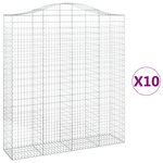 vidaXL Paniers à gabions arqués 10 Pièces 200x50x220/240 cm Fer galvanisé