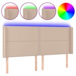 vidaXL Tête de lit à LED Cappuccino 183x16x118/128 cm Similicuir