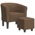 vidaXL Chaise cabriolet avec repose-pied marron tissu