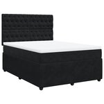 vidaXL Sommier à lattes de lit et matelas Noir 160x200 cm Velours