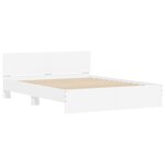 vidaXL Cadre de lit avec tête de lit et LED blanc 150x200 cm