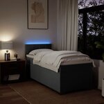 vidaXL Sommier à lattes de lit avec matelas Gris foncé 90x200 cm Tissu
