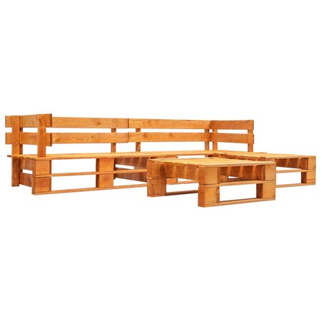 vidaXL Canapés de jardin palette 4 Pièces Bois Marron miel