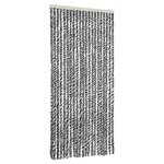 vidaXL Rideau anti-mouches gris et noir et blanc 90x200 cm chenille
