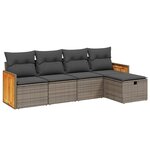 vidaXL Salon de jardin 5 Pièces avec coussins gris résine tressée