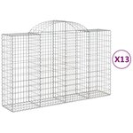 vidaXL Paniers à gabions arqués 13 Pièces 200x50x120/140 cm Fer galvanisé