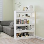 vidaXL Bibliothèque/Séparateur de pièce Blanc 100x30x135 cm