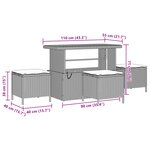 Ensemble de canapé de jardin 9 pièces avec coussins beige poly rotin acacia