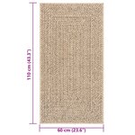 vidaXL Tapis ZIZUR 60x110 cm aspect de jute intérieur et extérieur