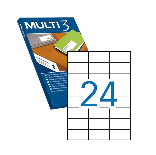 Multi3 Lot de 2400 étiquettes 70 0 x 37 0mm
