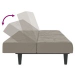 vidaXL Canapé-lit à 2 places gris clair velours