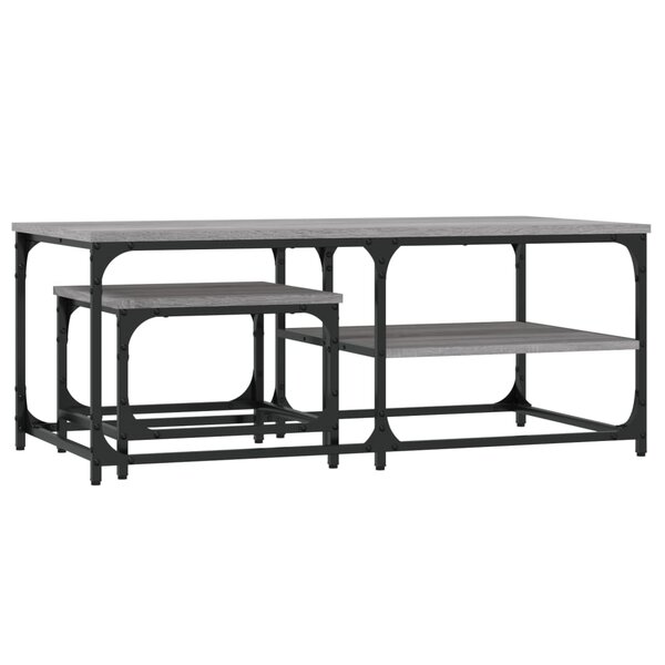 vidaXL Tables basses gigognes 2 Pièces sonoma gris bois d'ingénierie