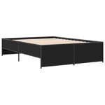 vidaXL Cadre de lit noir 135x190 cm bois d'ingénierie et métal