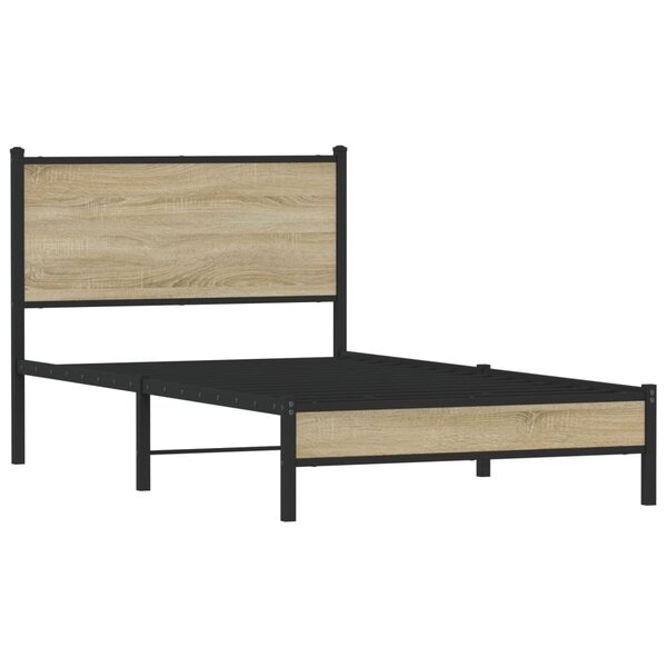 vidaXL Cadre de lit en métal sans matelas chêne sonoma 100x200 cm