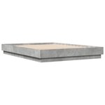vidaXL Cadre de lit avec lumières LED gris béton 160x200 cm