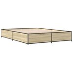 vidaXL Cadre de lit chêne sonoma 120x200 cm bois d'ingénierie et métal