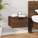 vidaXL Table de chevet murale Chêne marron 34x30x20 cm