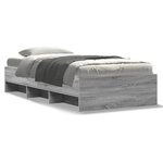 vidaXL Cadre de lit sonoma gris 100x200 cm bois d'ingénierie