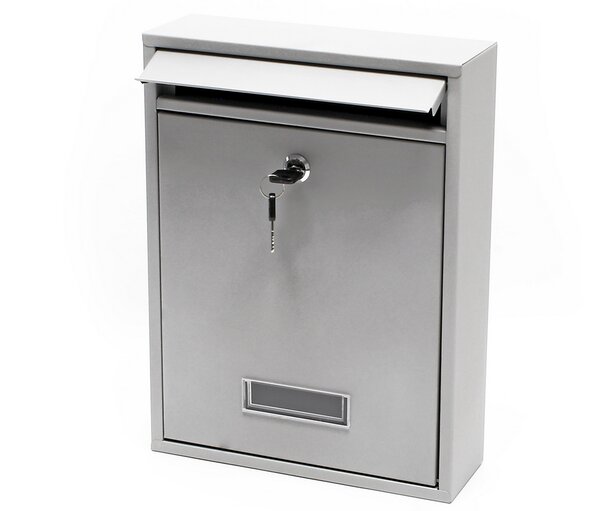 Boite aux lettres murale Courrier argenté 21 5x9x32cm