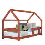 Lit cabane enfant TERY 90 x 190 rouge brique