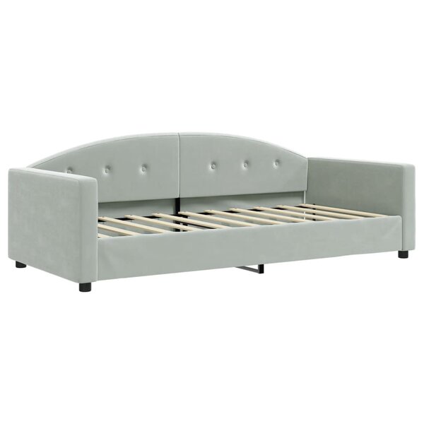 vidaXL Lit de repos gris clair 90x190 cm velours