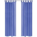 vidaXL Rideau occultant 2 Pièces Voile 140 x 175 cm Bleu royal