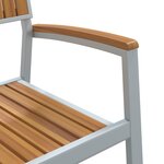 vidaXL Chaises de jardin empilables 6 Pièces Gris Acier et Bois d'acacia massif