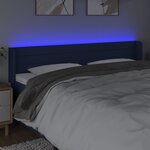 vidaXL Tête de lit à LED Bleu 203x16x78/88 cm Tissu