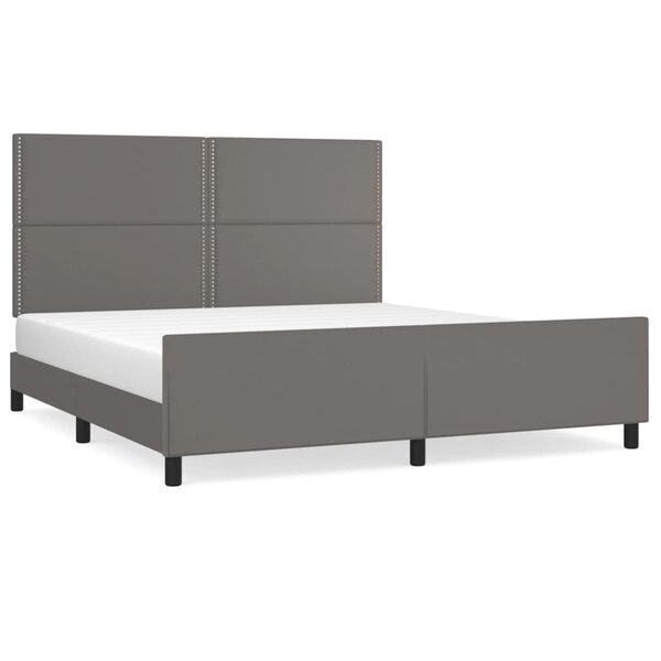 vidaXL Cadre de lit avec tête de lit Gris 160x200 cm Similicuir
