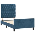 vidaXL Cadre de lit avec tête de lit Bleu foncé 100x200 cm Velours