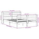vidaXL Cadre de lit sans matelas cire marron 160x200cm bois pin massif