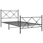 vidaXL Cadre de lit métal avec tête de lit/pied de lit noir 107x203 cm