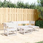 vidaXL Salon de jardin 5 Pièces blanc bois massif de pin