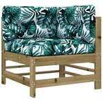 vidaXL Salon de jardin 10 Pièces avec coussins bois de pin imprégné