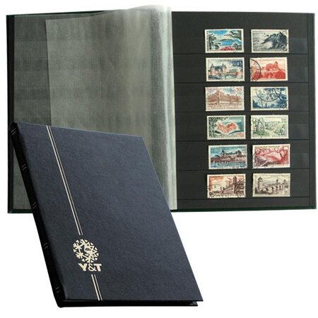PERFECTA : Classeur fixe pour timbres (Petit modèle-Pages Noires-16p. Noir)  - La Poste