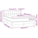 vidaXL Sommier à lattes de lit avec matelas Noir 140x200 cm Tissu