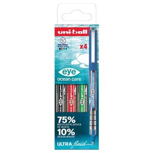 Stylo roller eye ocean care 0.7 étui de 4 UNI-BALL