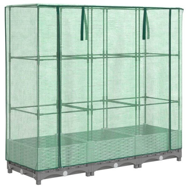 vidaXL Jardinière surélevée avec housse aspect rotin 120x40x123 cm