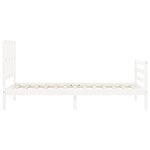vidaXL Cadre de lit avec tête de lit blanc 90x200 cm bois massif