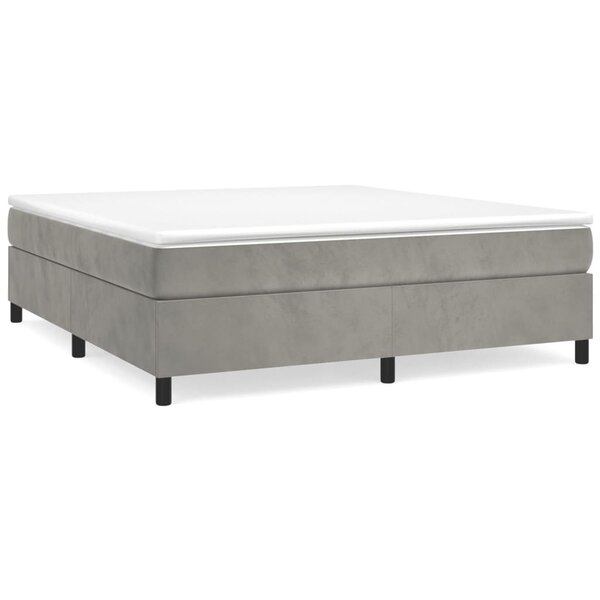 vidaXL Cadre de lit Gris clair 200x200 cm Velours