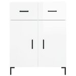 vidaXL Buffet Blanc brillant 69 5x34x90 cm Bois d'ingénierie