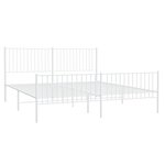 vidaXL Cadre de lit métal avec tête de lit/pied de lit blanc 193x203cm