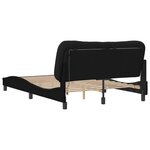 vidaXL Cadre de lit avec lumières LED noir 140x200 cm tissu